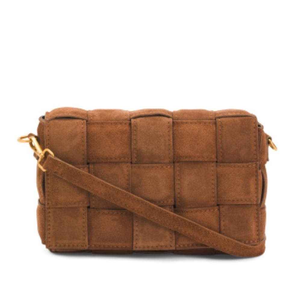 NWT Viola Castellani Suede Woven Crossbody
